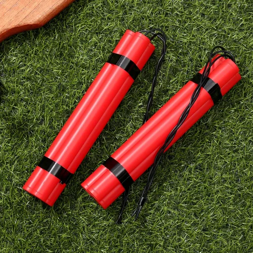 Miniatura 6 de Sratte 6 palos de dinamita falsos, accesorio de dinamita, palo TNT rojo, armas de juguete falsas realistas de plástico simulado, juguete de bomba