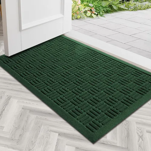 Miniatura 19 de Mibao Tapete para puerta delantera, resistente y duradero, tapete de bienvenida para interiores y exteriores, atrapador de suciedad, impermeable