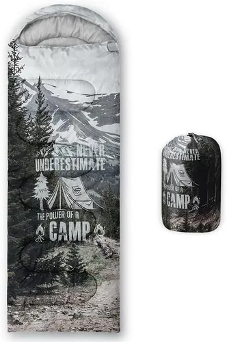 Miniatura 19 de Saco de dormir para adultos y niños, furgoneta de campamento de montaña verde, ligero, cálido, portátil, para interiores y exteriores, impermeable