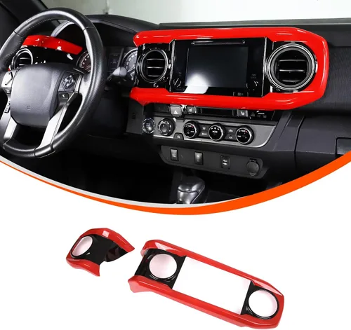 Miniatura 22 de Adhesivos para tablero, consola central para automóvil, de plástico ABS, para apariencia de interior, para Toyota Tacoma 2016 2017 2018 2019 2020