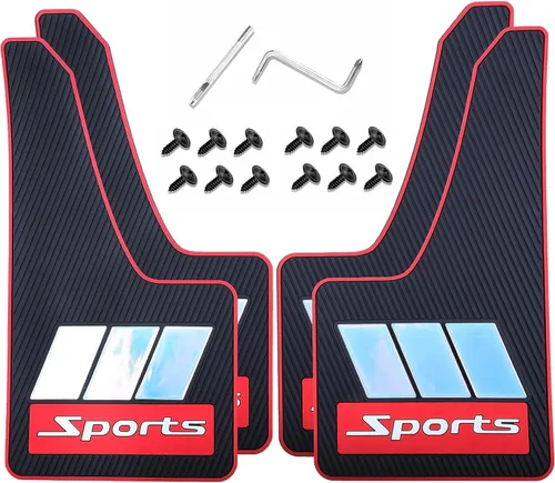 Miniatura 12 de 4 piezas de solapas reflectantes para barro de coche, solapas de goma blanda para protección contra salpicaduras, guardabarros de seguridad