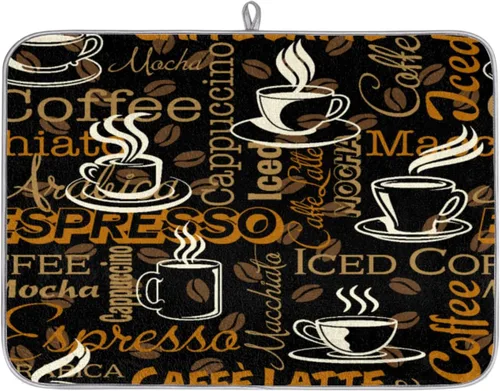 Miniatura 9 de Tapete de secado de platos de cielo estrellado para cocina, tapete de café, absorbente de agua, resistente al calor, tapete de microfibra