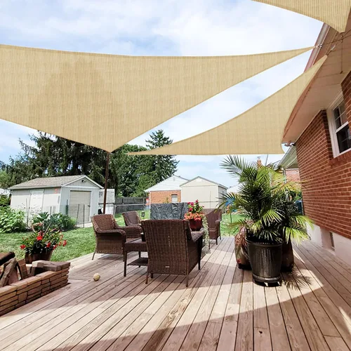 Miniatura 13 de Patio Paradise - Toldo parasol triangular de 12 x 12 x 12 pies, para sombra de tela con bloqueo de luz solar, cubierta de pérgola Patio de Turquesa