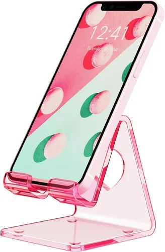 Miniatura 8 de Crpich Soporte Acrílico para Teléfono Celular, Soporte Portátil para Teléfono, Soporte Transparente para Teléfono de Escritorio, Compatible