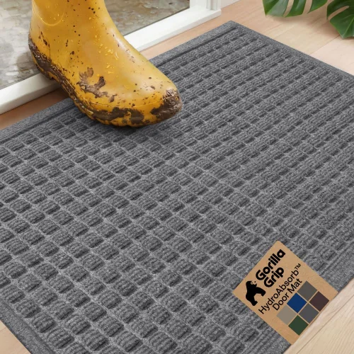 Miniatura 37 de GORILLA GRIP® HydroABSORB - Tapete ultra absorbente para puerta delantera y entrada exterior, atrapa la suciedad y la humedad, tapete de bienvenida