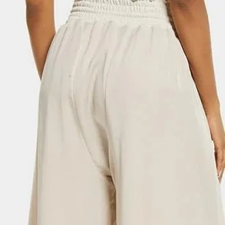 Miniatura 6 de Womens Wide Leg Pants High Waisted Casual Flowy Fall Loose Comfy Trousers Elastic Drawstring Waist with Pockets