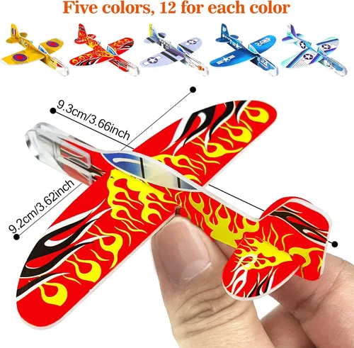 Miniatura 2 de XIPEGPA 60 piezas de aviones planeadores a granel de juguete para niños, juguetes de avión de papel para fiesta de cumpleaños, bolsas de regalo