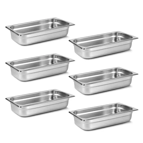 Miniatura 28 de Aplancee Sartenes de 1/2 hotel de 4 pulgadas de profundidad de acero inoxidable para alimentos, antiatascos, juego de 6 sartenes de mesa de vapor