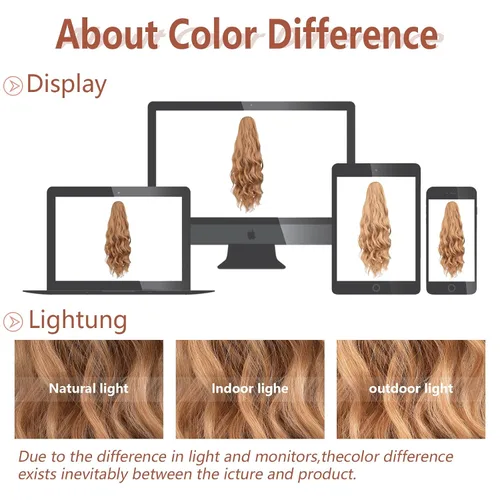 Miniatura 59 de Extensiones de cola de caballo de cabello rubio, extensiones de cola de caballo para mujer, pinza de extensiones de cabello rizado de 12 pulgadas