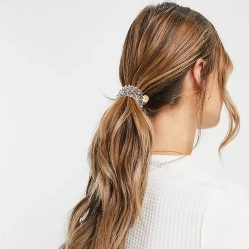 Miniatura 2 de Brinie Bandas elásticas para el cabello, bandas elásticas blancas para el cabello, bandas para el cabello con cuentas para coleta, accesorios
