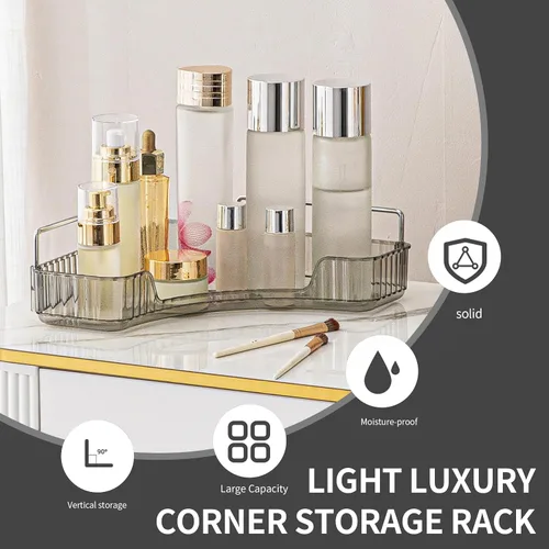 Miniatura 3 de YCIA&DONE Organizador de esquina para mostrador de baño, organizador de maquillaje para tocador, bandeja de perfumes cosméticos para el cuidado