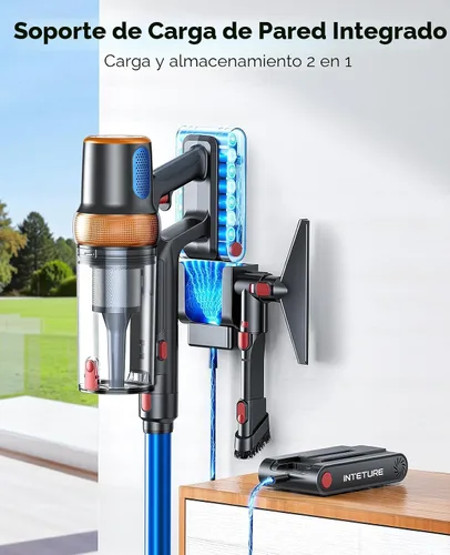 Miniatura 7 de Aspiradora inalámbrica, 600W 50KPA 65 min aspiradoras para el hogar, aspiradora de palo mejorada con herramienta de limpieza de colchón adicional