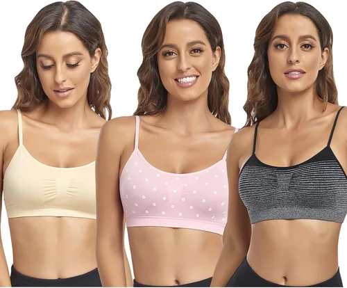 Miniatura 10 de Litthing Bralettes Padded for Women Cami Strap Bra Seamless Sportsbra Wireless Comfort Yoga Lightly T-Shirt Tank Tops