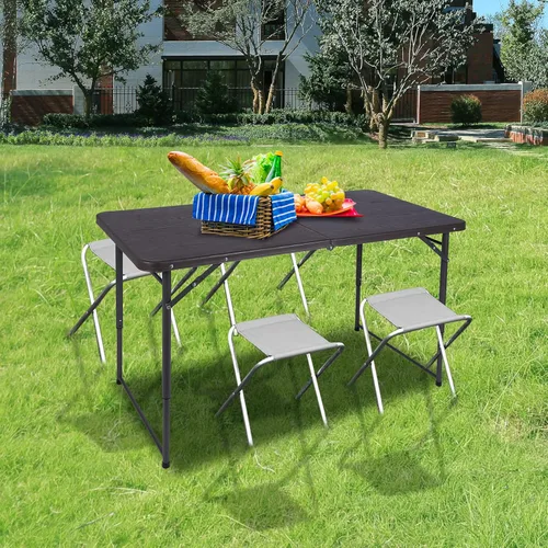 Miniatura 9 de REDCAMP Mesa plegable cuadrada de 48 pulgadas con parte superior de resina, mesas de tarjetas pequeñas plegables portátiles para adultos, uso