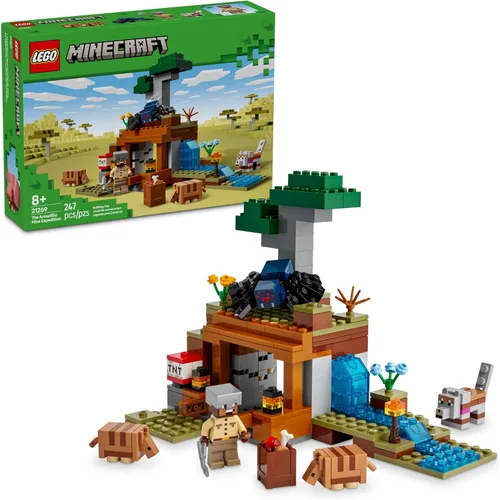 LEGO Minecraft La Expedición Minera del Armadillo - Figuras de Juguete y Set de Juego - Juguete de Construcción de Minecraft para Niños, Niños y