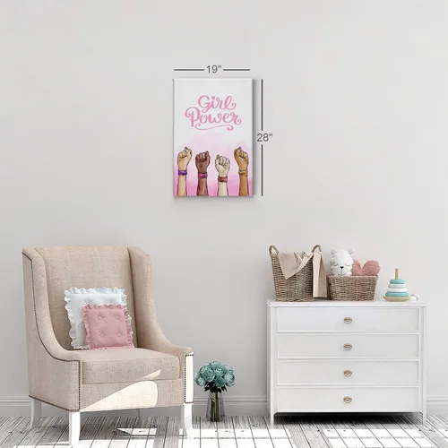 Miniatura 5 de Smile Art Design Girl Power Cita, Diversity Kids Gilrs, impresión de lienzo blanco y negro, decoración de la habitación de los niños, decoración