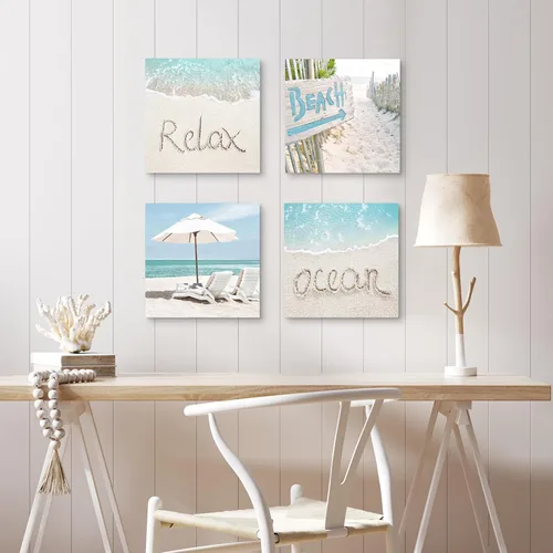 Miniatura 2 de the stream design Lienzo decorativo para pared de playa oceánica: imagen costera impresión de paisaje marino de verano, obra de arte relajante