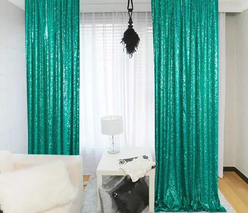 Miniatura 17 de ShinyBeauty Cortinas de Telón de Fondo con Lentejuelas 4x10 pies Negro Cortinas de Lentejuelas 2 Paneles Telones de Fondo para Bodas Telón de Fondo