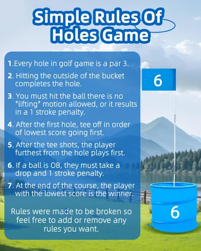 Miniatura 7 de Juego de golf con palo para diestros, práctica de golf con 3 cubos, regalo de golf al aire libre para adultos, agujeros de golf al aire libre juego