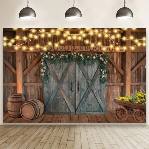 Telón de fondo occidental para decoración de fiesta, fondo de granero, decoración de fiesta de vaquero, pancarta de 10 x 8 pies, diseño de granja