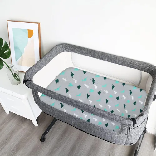 Miniatura 4 de Sábanas de moisés, paquete de 2 sábanas de moisés, sábanas de moisés ultra suaves para bebés niños o niñas, ajuste universal para Gris