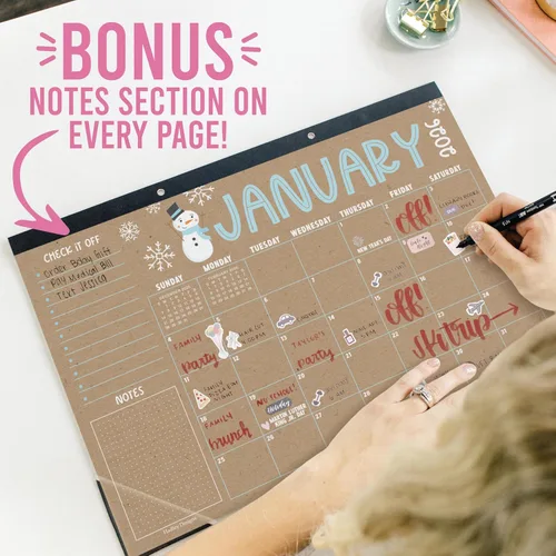 Miniatura 7 de Hadley Designs Calendario de escritorio grande 2026-2027 – Calendario de escritorio 2026, calendarios de escritorio de 18 meses para el hogar