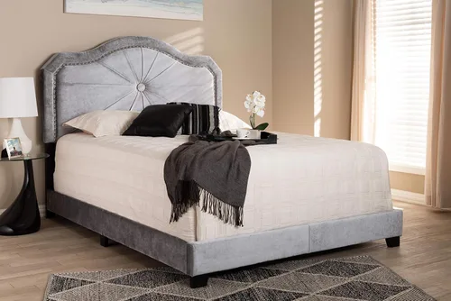 Miniatura 2 de Baxton Studio Camas (se requiere somier), Queen, gris
