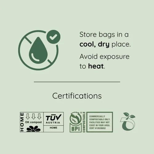 Miniatura 5 de Bolsas de compost, bolsas de basura compostables de 2.6 galones, bolsas compostables pequeñas de 300 unidades para contenedor de encimera extra