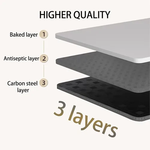 Miniatura 7 de BYMECOST Bandeja de gestión de cables doble sin taladrar debajo del escritorio, extensible de acero resistente para debajo del escritorio, bandeja