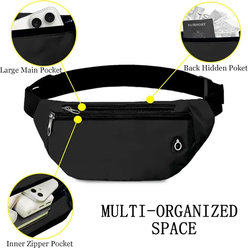 Miniatura 4 de Riñonera cruzada para mujeres y hombres, riñonera deportiva resistente al agua, bolsa de cinturón para viajes, senderismo, correr