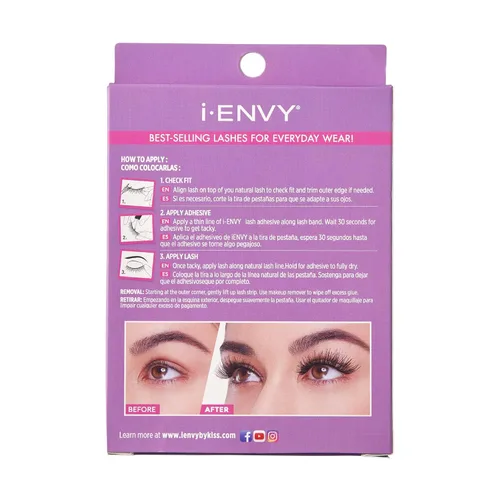 Miniatura 7 de i-ENVY - 5 pares de pestañas postizas tan Wispy, cabello 100% humano de alta calidad, pestañas esponjosas con volumen y rizo, aspecto natural