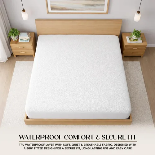 Miniatura 7 de SGI Bedding Protector de colchón impermeable tamaño individual de 39 x 75 pulgadas, bolsillo profundo de 15 pulgadas, suave, silencioso