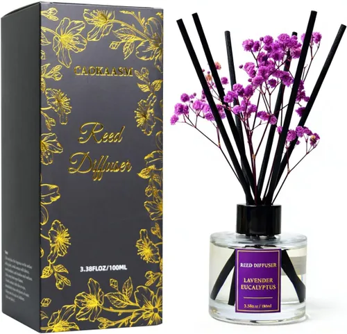 Miniatura 11 de Juego de difusor de varillas con aroma a verbena de limón con 6 varillas de varillas Decoración de baño para el hogar y el dormitorio, 3.38 onzas