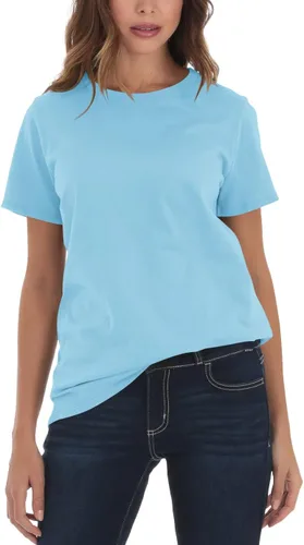 Miniatura 2 de Camisetas de verano para mujer, cuello redondo, manga corta, camisetas básicas de color sólido