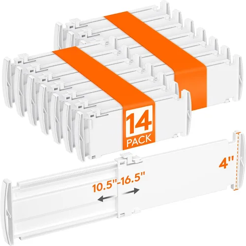 Miniatura 18 de Lifewit Separadores de cajones para ropa, 3.2 pulgadas de alto, 10.5 a 16.5 pulgadas, organizadores de cajones expandibles, separadores de plástico