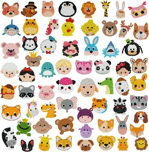 Miniatura 12 de sinceroduct Kits de calcomanías de diamantes de animales 5D DIY para niños y niñas principiantes