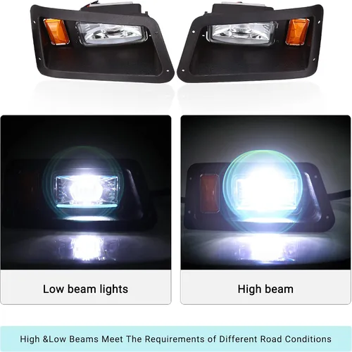 Miniatura 9 de 10L0L Kit de luces para carrito de golf para Yamaha G14 G16 G19 G22 - Kit de faros delanteros y luces traseras legales de calle con convertidor