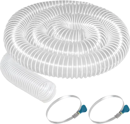 Miniatura 10 de Manguera de recolección de polvo de PVC de servicio pesado de 2-1/2 pulgadas x 5 pies, resistente a perforaciones, manguera flexible de humos de PVC