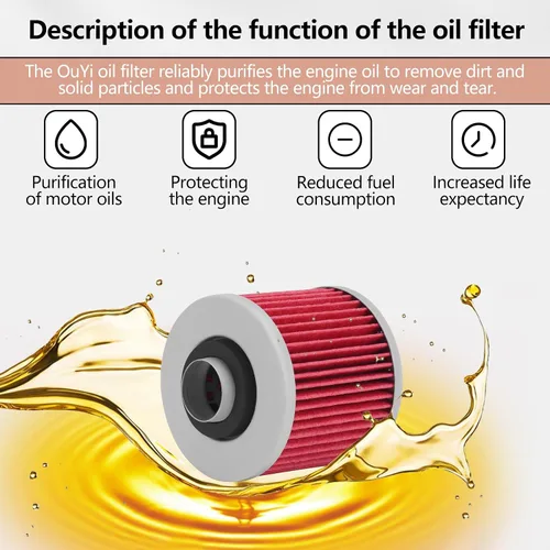 Miniatura 3 de OuYi Filtro de aceite de motocicleta para Yamaha XV125S XV250S XV500 XV535 XV700 XV750 XV920 XV1000 XV1100 Virago XVS125 XVS250 XVS650 V-star