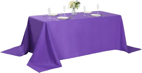 Miniatura 59 de Cupuamon - Mantel rectangular de 60 x 84 pulgadas, tela de poliéster lavable para decoración de bodas, fiestas, cenas y banquetes