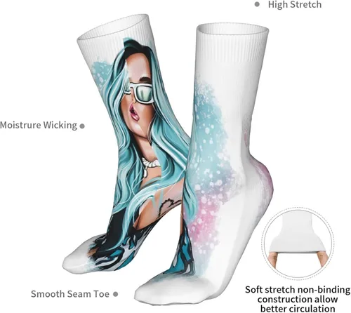 Miniatura 7 de NALCKA Karol Singer G Socks Super Soft Crew Sock Personalidad Resistente al Olor Antiolor Unisex Calcetines Deportivos Calcetines Bajo 16 pulgadas