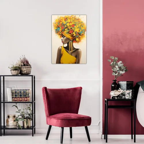 Miniatura 256 de Arte de pared afroamericano, decoración de rey y reina bailarín negro para sala de estar, arte de pareja de amor negro para dormitorio, lienzo