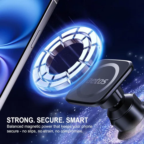 Miniatura 5 de aetos Soporte magnético elegante para teléfono con 20 imanes N52 fuertes y gancho de metal. Diseño minimalista clásico para iPhone 17, 16, 15, 14