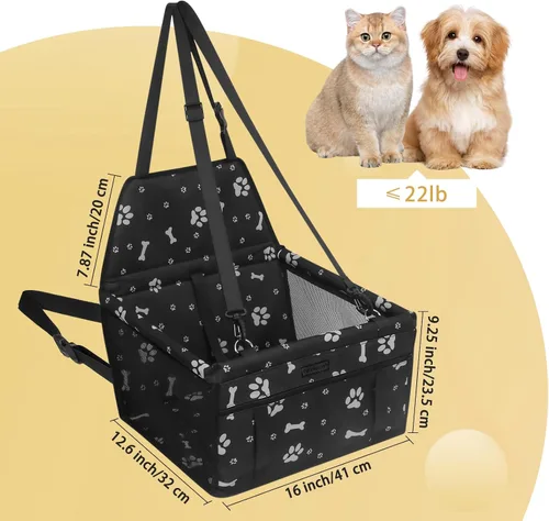Miniatura 2 de Asiento de coche para perro, asiento elevador plegable para perro, impermeable, transpirable, bolsa de viaje Oxford para perros pequeños a medianos
