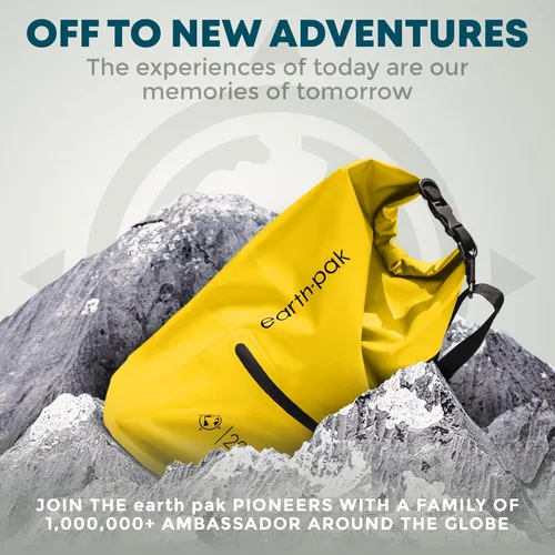 Miniatura 5 de Earth Pak Bolsa seca impermeable con bolsillo con cremallera, mochila impermeable para mantener el equipo seco Amarillo