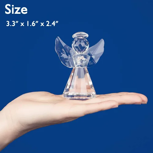 Miniatura 5 de Colección de figuras de ángel de cristal, bonito adorno de cristal, estatua para decoración del hogar, mesa de animales, regalo coleccionable