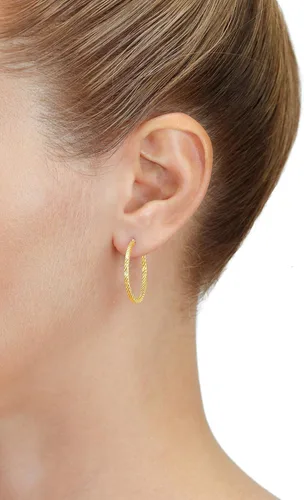 Miniatura 2 de Pendientes de aro de tubo cuadrado trenzado de oro amarillo de 14 k