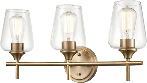 Miniatura 9 de ML Lighting Ashford - 3 tocador de baño ligero, 10.25 pulgadas de alto y 22 pulgadas de ancho, acabado de níquel cepillado cepillado níquel