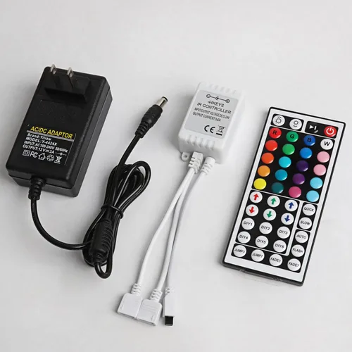 Miniatura 7 de Yiliaw Kit de control remoto IR de 44 teclas - Incluye caja de control de rectificador inalámbrico y adaptador de fuente de alimentación DC 12V 3A