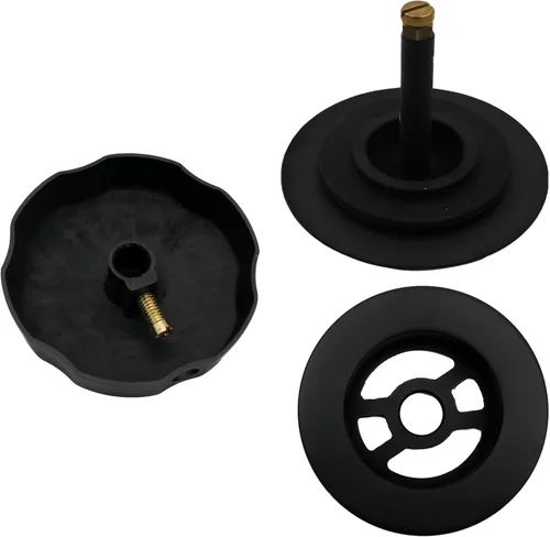 Miniatura 4 de Westbrass Moldura de estilo europeo para residuos de baño de accionamiento por cable, negro mate, D50TE-62